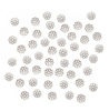 Picture of 400pcs 6mm Silver Bead Caps for Earrings Bracelet Necklace Anklet Charm Keychain Jewelry Craft Making CF119-6