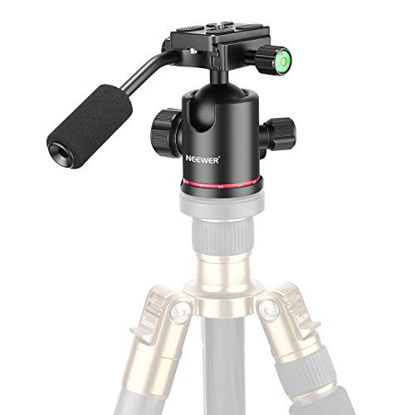 Picture of Neewer Heavy Duty Camera Tripod Ball Head with Handle and 1/4 inch Quick Shoe Plate, 360 Degree Panoramic Head for Tripod, Monopod, Slider, DSLR Camera, Camcorder, Load up to 17.6 pounds/8 kilograms