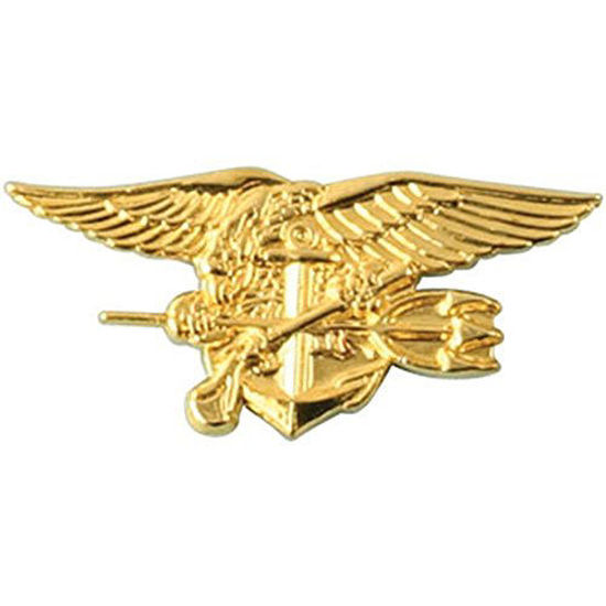 Picture of U.S. Navy Special Warfare Seal Trident 1 1/8" Lapel Pin, Gold