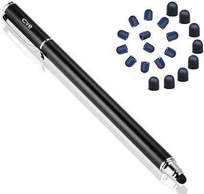 Picture of Bargains Depot 2-in-1 Stylus Touch Screen Pen for iPhone, Ipad, iPod, Tablet, Galaxy and More with 20Pcs Rubber Tips (Black)