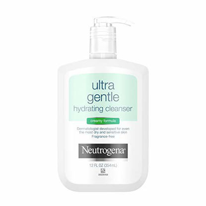Picture of Neutrogena Ultra Gentle Hydrating Daily Facial Cleanser for Sensitive Skin, Acne, Eczema & Rosacea, Oil-Free, Soap-Free, Hypoallergenic & Non-Comedogenic Creamy Face Wash, 12 fl. oz