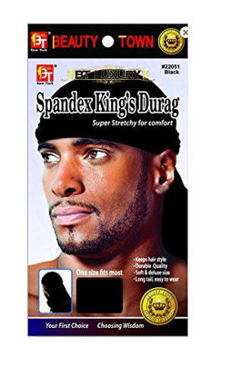 Picture of Luxury King's Durag - Black, Polyester, spandex