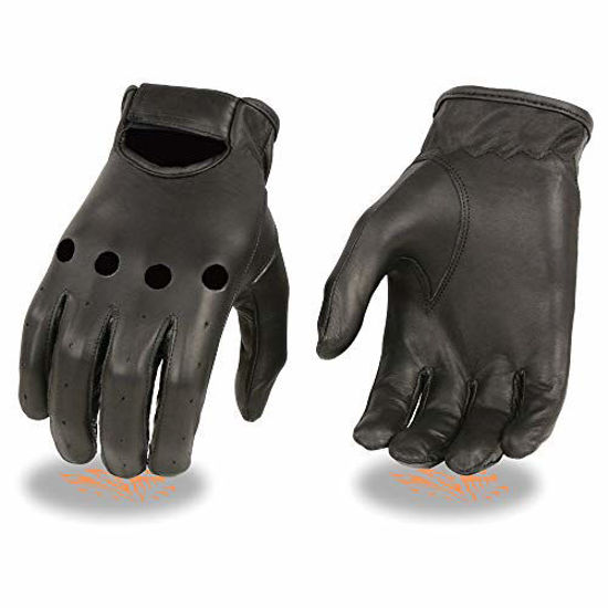 Picture of Milwaukee Leather SH247 Men's Black Unlined Leather Classic Style Driving Gloves - X-Small