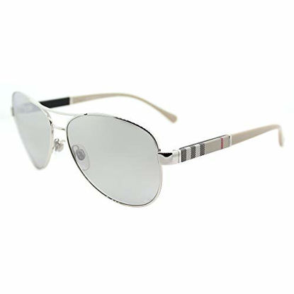 Picture of Burberry Unisex 0BE3080 Silver/Light Grey Silver Mirror