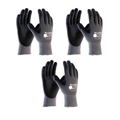 Picture of Maxiflex 34-874 Ultimate Nitrile Grip Work Gloves, Medium, 3 Piece