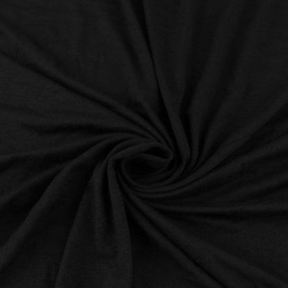 Picture of Black Rayon Jersey Stretch Knit Fabric by The Yard (Medium Weight/ 180 GSM) - 1 Yard
