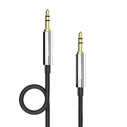 Picture of Anker 3.5mm Premium Auxiliary Audio Cable (4ft / 1.2m) AUX Cable for Headphones, iPods, iPhones, iPads, Home / Car Stereos and More (Black)