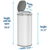 Picture of iTouchless 13 Gallon Touchless Sensor Trash Can with Odor Filter System, Round Steel Garbage Bin, Perfect for Home, Kitchen, Office, Alpine White