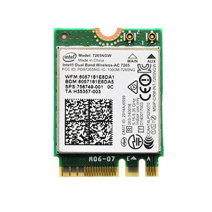 Picture of Intel Dual Band Wireless-AC 7265 802.11ac, Dual Band, 2x2 Wi-Fi + Bluetooth 4.0 - (7265NGW)