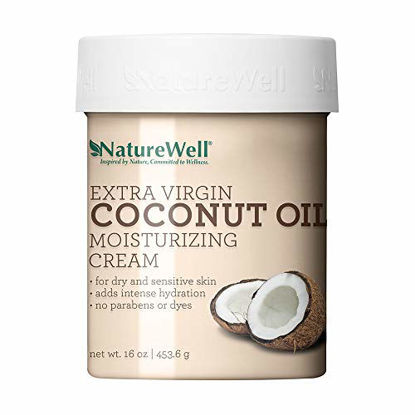Picture of NATUREWELL Extra Virgin Coconut Oil Moisturizing Cream for Face and Body, 16 Oz