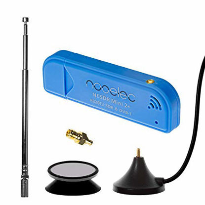 Picture of Nooelec NESDR Mini 2+ 0.5PPM TCXO RTL-SDR & ADS-B USB Receiver Set w/Antenna, Suction Mount & Female SMA Adapter. RTL2832U & R820T2 Tuner. Low-Cost Software Defined Radio