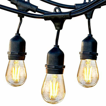 Picture of Brightech Ambience Pro - Waterproof LED Outdoor String Lights - Hanging, Dimmable 2W Vintage Edison Bulbs - 48 Ft Commercial Grade Patio Lights Create Cafe Ambience In Your Backyard