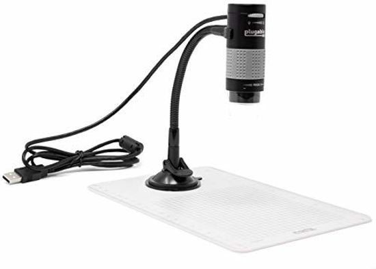 Picture of Plugable USB 2.0 Digital Microscope with Flexible Arm Observation Stand Compatible with Windows, Mac, Linux (2MP, 250x Magnification)