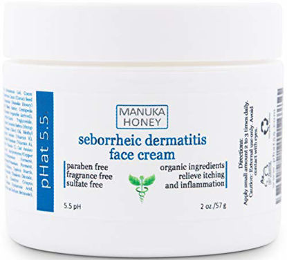 Picture of Seborrheic Dermatitis Cream with Manuka Honey, Coconut Oil and Aloe Vera - Moisturizing Face and Body Anti Itch Cream and Skin Treatment for Sensitive Skin - Natural & Organic Cream (2 oz)