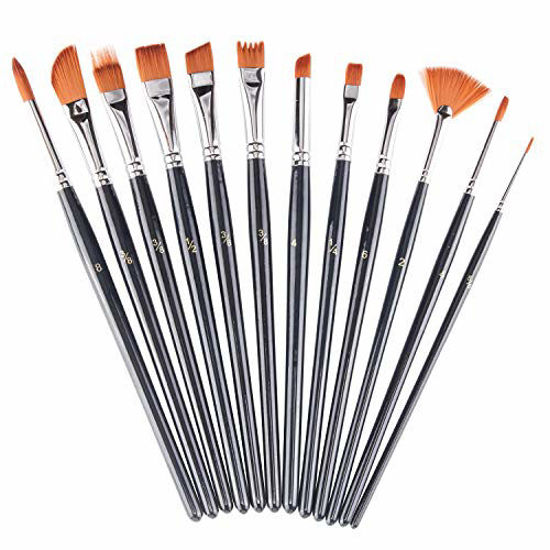 GetUSCart Paint Brushes Set 12 Pieces, heartybay Professional Fine Tip