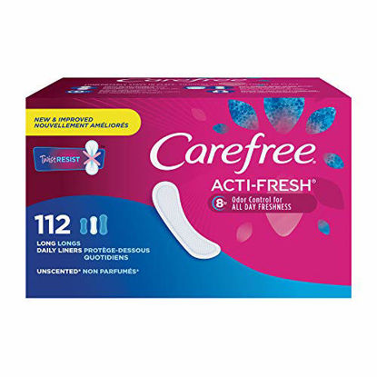 Picture of Carefree Acti-Fresh Body Shaped Panty Liners, Flexible Protection that Molds to Your Body, Long, 112 Count