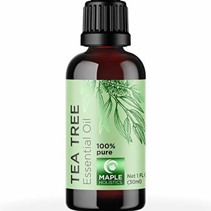 Picture of 100% Tea Tree Oil Pure - Tea Tree Essential Oil for Skin Dry Scalp and Cuticle Oil for Nail Cleaner - 100% Pure Tea Tree Oil for Hair Skin and Nails Plus Cleansing Oil for Face - Packaging May Vary
