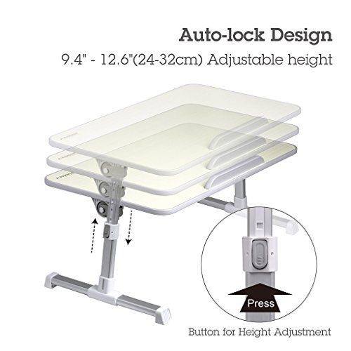 GetUSCart Neetto Height Adjustable Laptop Bed Table, Portable Lap Desk