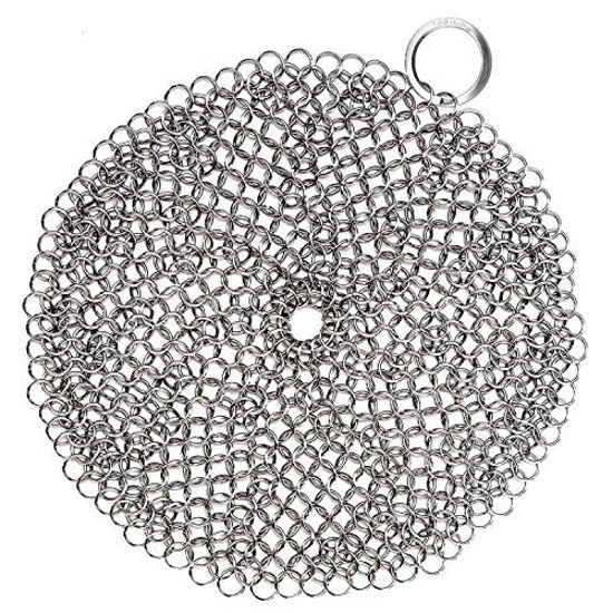 LauKingdom Cast Iron Cleaner, 7x7 Square Stainless Steel Chainmail Scr –  Laukingdom