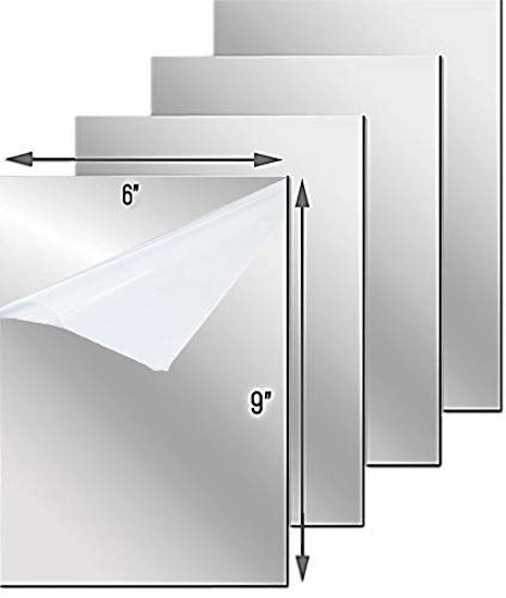 16 Pieces Self Adhesive Acrylic Mirror Sheets, Flexible Non Glass