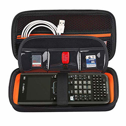 Picture of BOVKE Graphing Calculator Carrying Case for Texas Instruments TI-Nspire CX CAS/CX II CAS Color Graphing Calculator and More - Includes Mesh Pocket for USB Cables and Other Accessories, Black