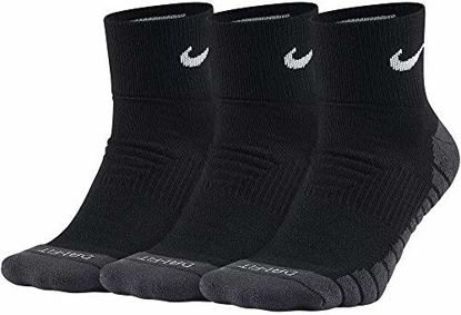 Picture of Nike 3PPK Dri-Fit Cushion Quarter Socks, Black/Anthracite/White, Large