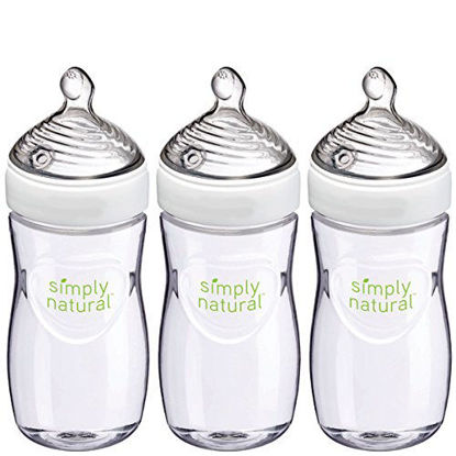 Picture of Nuk Simply Natural, Baby Bottle, 9 Ounce, 3 Pack