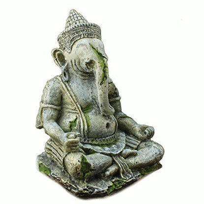 Picture of OMEM Fish Tank Decorations Ganesh Buddha Statue Aquarium Ornaments