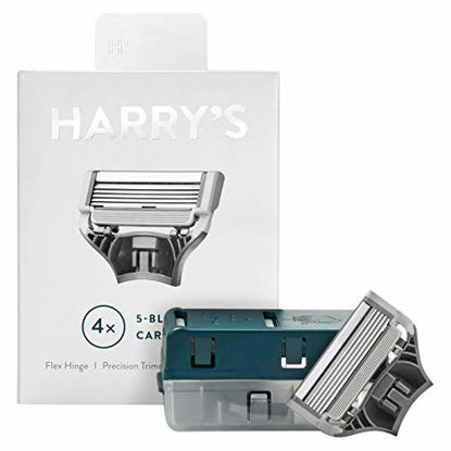 Picture of Harry's Razor Blades (1 Pack of 4) in Durable Hinged Water Friendly Travel Case