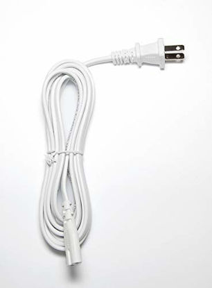 Picture of Omnihil Universal 10 Feet Long2 Prong 2 Pin Power Cord (NEMA 1-15P to IEC C7) 18AWG CE/BS/SAA Certified - Up to 500W Max Power - UL Listed [White] (Compatible with Many Models)