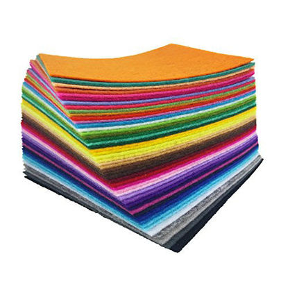 Picture of flic-flac 48PCS 8 x 12 inches (20 x 30cm) Assorted Color Felt Fabric Sheets Patchwork Sewing DIY Craft 1mm Thick  (20cm 30cm, 48pcs)