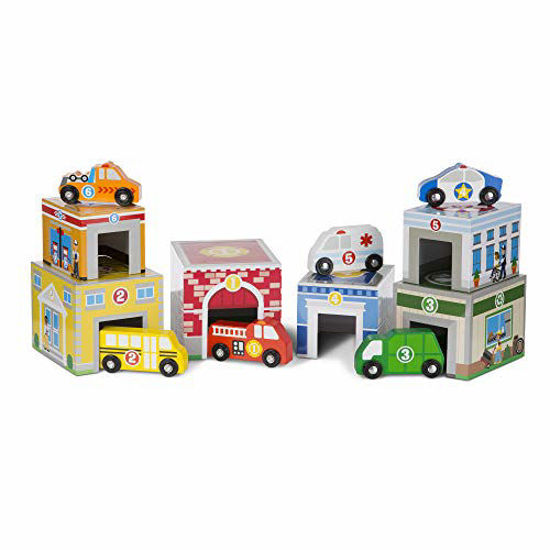 Picture of Melissa & Doug Nesting & Sorting Buildings & Vehicles