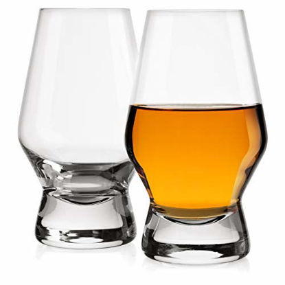 Picture of JoyJolt Halo Crystal Whiskey/Scotch Glasses set of 2. Perfect Whisky Glass for Liquor or Bourbon Tumblers. 7.8 Once Whiskey Glasses.