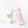 Picture of Kate Spade New York Bridal Insulated Tumbler with Reusable Straw, 20 Ounces, Miss to Mrs. (White)