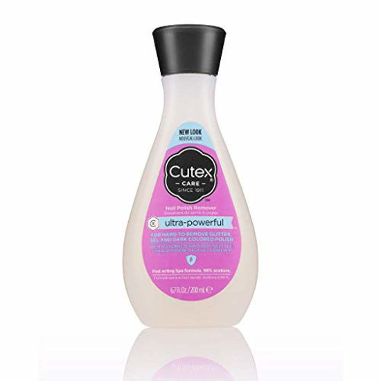 Picture of Cutex Ultra-Powerful Nail Polish Remover for Gel, Glitter, and Dark Colored Paints, Paraben Free, 6.76 Fl Oz
