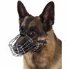 Picture of BRONZEDOG Dog Muzzle German Shepherd Wire Basket Metal Mask Leather Adjustable Medium Large Pets (L)