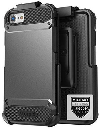 Picture of Encased iPhone 7 Plus Belt Case Black - Gray Military Spec Ultra Tough Protection w/Holster Combo for Apple iPhone 7 Plus 5.5" (Scorpio Series)