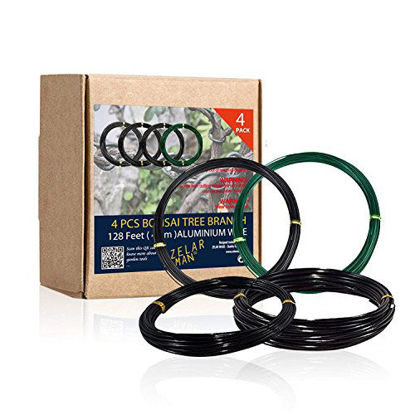 Picture of ZELARMAN Bonsai Training Wire Set of 4 - Total 128 Feet(32 Feet Each Size) 3 Size - 1.0MM,1.5MM,2.0MM - Corrosion and Rust Resistant