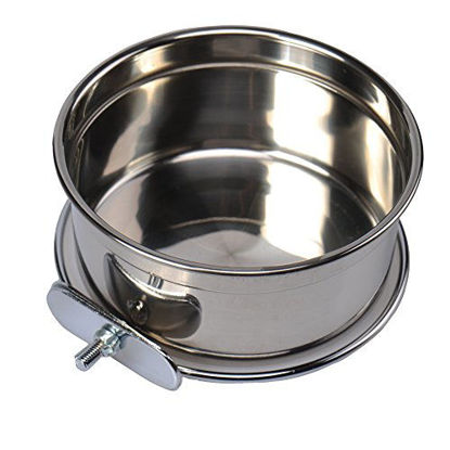 Picture of Hypeety Stainless Steel Food Water Bowl for Pet Bird Crates Cages Coop Dog Cat Parrot Bird Rabbit Pet (Medium,125.5cm)