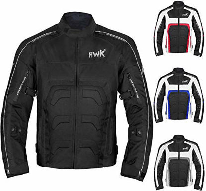 Picture of Textile Motorcycle Jacket For Men Dualsport Enduro Motorbike Biker Riding Jacket Breathable CE ARMORED WATERPROOF (Black, L)