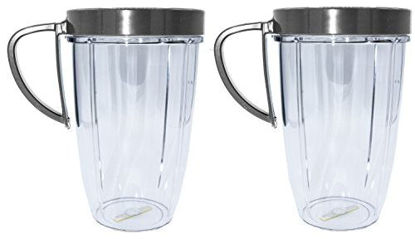 Picture of Blendin 2 Pack 24 Ounce Large Tall Cup Jar with Handled Lip Ring,Compatible with Nutribullet Blender Juicers