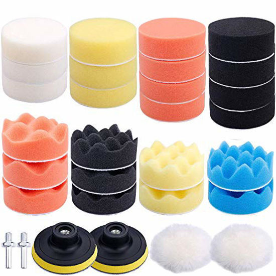 Picture of Augshy 31 Pcs 3 inch Buffing Polishing Pads for Drill Adapter Car Auto Polisher