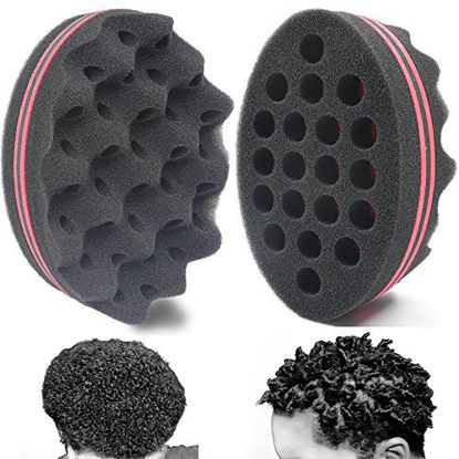 Picture of AIR TREE Big Holes Magic Twist Hair Brush,Curl Sponge for Natural Hair,Tornado Locking Afro Curling Coil Comb Two-Side Hair Care Styling Tool (1 Pack)