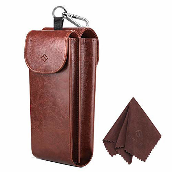 Picture of Fintie Double Glasses Case with Carabiner Hook, Portable Vegan Leather Eyeglass Case Anti-scratch Sunglasses Pouch