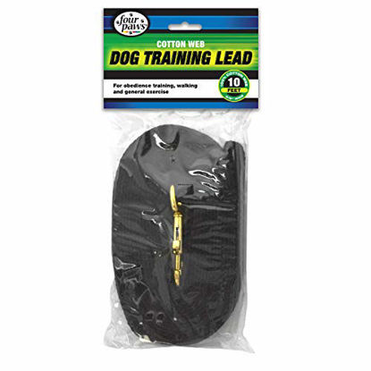 Picture of Four Paws Black 10 Foot Cotton Web Dog Lead