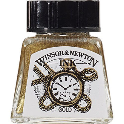 Picture of Winsor & Newton Drawing Ink Bottle, 14ml, Gold