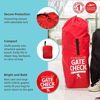 Picture of J.L. Childress Gate Check Bag for Single Umbrella Strollers, Durable and Lightweight, Water-Resistant, Drawstring Closure with Adjustable Lock, Webbing Handle, Includes Stretch Zipper Pouch, Red