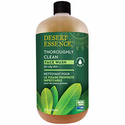 Picture of Desert Essence Thoroughly Clean Face Wash - Original - 32 Fl Oz - Tea Tree Oil - For Soft Radiant Skin - Gentle Cleanser - Extracts Of Goldenseal, Awapuhi, Chamomile Essential Oils