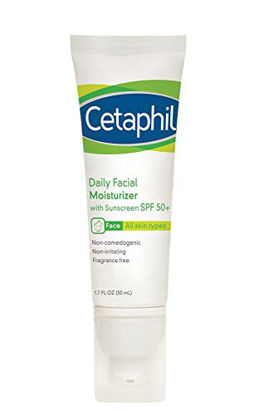 Picture of Cetaphil Daily Facial Moisturizer with Sunscreen, SPF 50+, Fragrance Free, 3.4 Fl Oz (Pack of 2)
