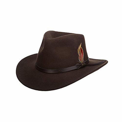 Picture of Scala Classico Men's Crushable Felt Outback Hat, Olive, X-Large
